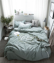 Load image into Gallery viewer, Washed Cotton Bed Linen - Embroidery Duvet