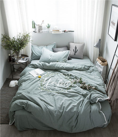 Washed Cotton Bed Linen - Embroidery Duvet