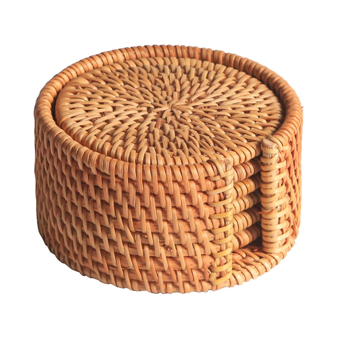 6pcs Creative Coasters - Rattan Weave