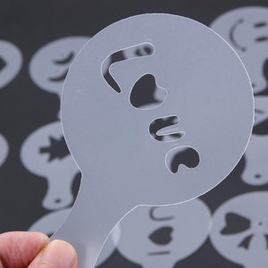 16Pcs/set Coffee Latte Dusting Stencils