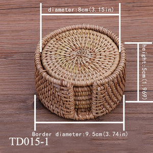 6pcs Creative Coasters - Rattan Weave