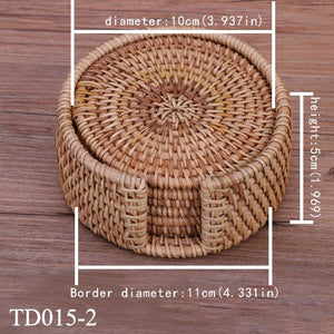 6pcs Creative Coasters - Rattan Weave