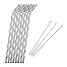 Load image into Gallery viewer, Stainless Steel Drinking Straws with Cleaner Brush Kit