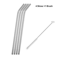 Load image into Gallery viewer, Stainless Steel Drinking Straws with Cleaner Brush Kit