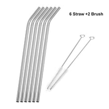 Load image into Gallery viewer, Stainless Steel Drinking Straws with Cleaner Brush Kit