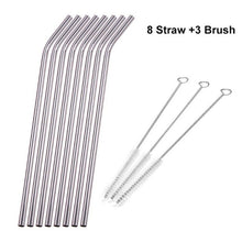 Load image into Gallery viewer, Stainless Steel Drinking Straws with Cleaner Brush Kit