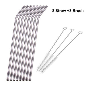 Stainless Steel Drinking Straws with Cleaner Brush Kit