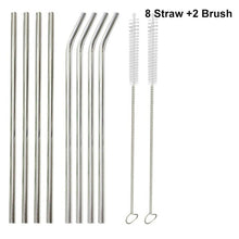 Load image into Gallery viewer, Stainless Steel Drinking Straws with Cleaner Brush Kit