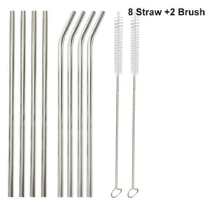 Stainless Steel Drinking Straws with Cleaner Brush Kit