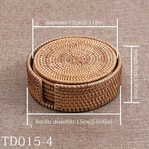 6pcs Creative Coasters - Rattan Weave