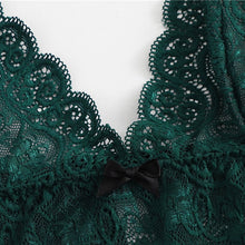 Load image into Gallery viewer, Green Sexy Floral Lace Cami Lingerie