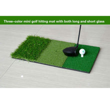 Load image into Gallery viewer, FUNGREEN 12&#39;&#39;x24&#39;&#39; Golf Hitting Mat Indoor Outdoor Tri-Turf Golf Mat with Tees Hole