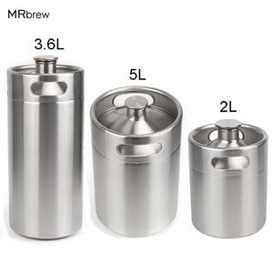 304 Stainless Steel 5L/ 3.6L/ 2L Mini Keg Beer Pressurized Growler