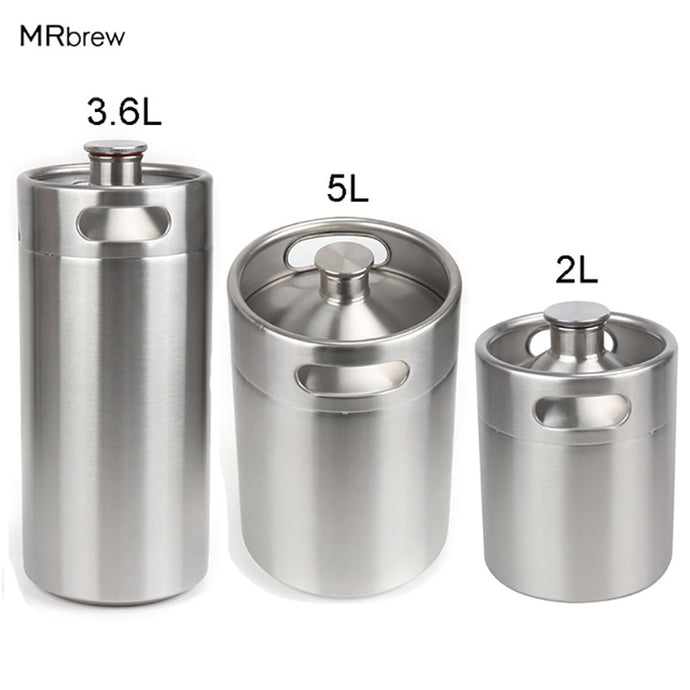 Stainless Steel 5L/ 3.6L/ 2L Mini Keg Beer Pressurized Growler