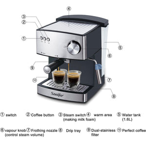 1.6L Espresso Electric Coffee Machine