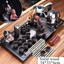 Load image into Gallery viewer, 32pc Solid Wood Ceremonial Tea Set