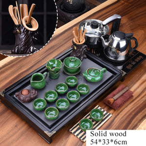 32pc Solid Wood Ceremonial Tea Set