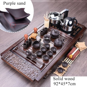 32pc Solid Wood Ceremonial Tea Set