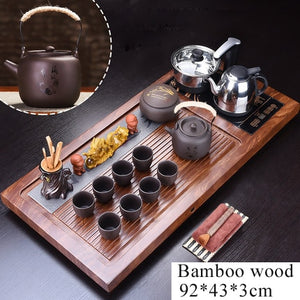 32pc Solid Wood Ceremonial Tea Set