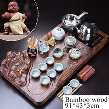 Load image into Gallery viewer, 32pc Solid Wood Ceremonial Tea Set