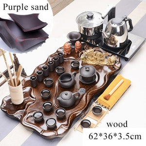 32pc Solid Wood Ceremonial Tea Set