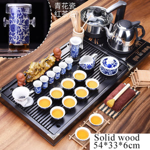 32pc Solid Wood Ceremonial Tea Set