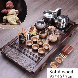 32pc Solid Wood Ceremonial Tea Set