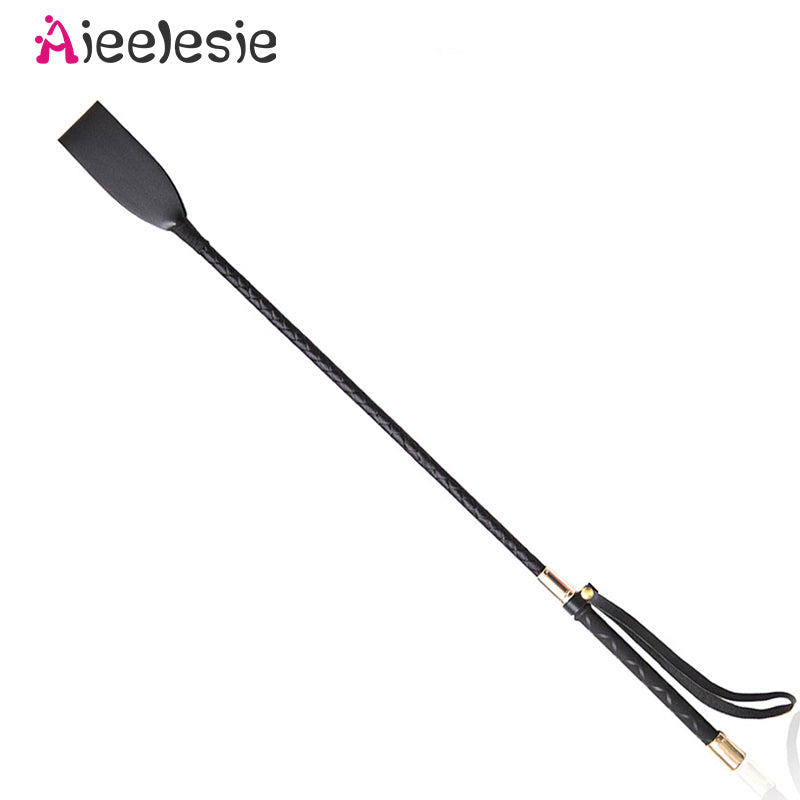 Leather Spanking Paddle & Long Whip