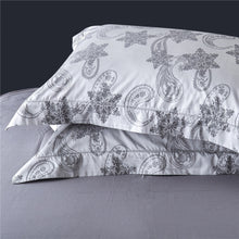 Load image into Gallery viewer, Luxury Gray Paisley Star Jacquard Bedding 4Pcs Set