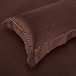 Luxury Brown Jacquard Bedding 4pcs Bed Linen Set