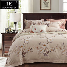 Load image into Gallery viewer, Gardenia Pattern Bedding Egyptian Cotton - 4pcs Set