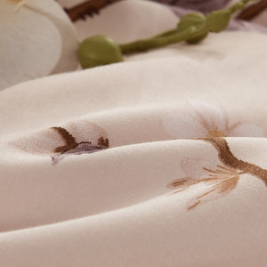 Gardenia Pattern Bedding Egyptian Cotton - 4pcs Set