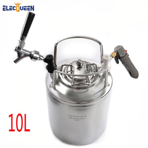 2.5 Gallon 10L Cornelius Keg Style Stainless Steel Beer Faucet tap & CO2 Keg Charger Kit